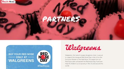 NBC Walgreens 'Red Nose Day Partners' Landing Page