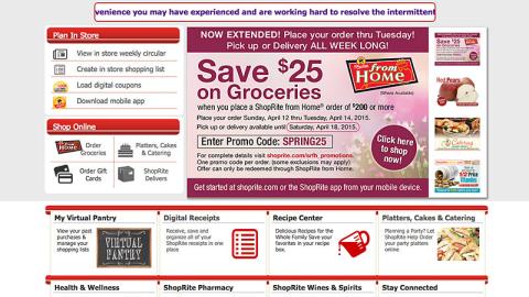 ShopRite 'Save $25 on Groceries' Carousel Ad