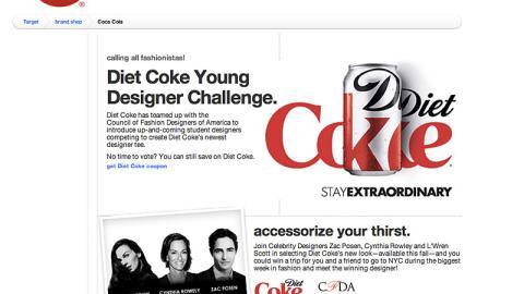 Target Diet Coke 'Young Designer Challenge' Brand Page