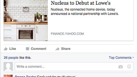 Nucleus 'Debut at Lowe's' Facebook Update