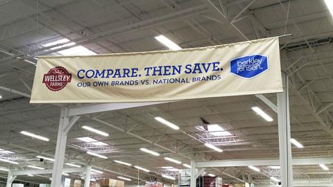 BJ's 'Compare. Then Save' Ceiling Banner