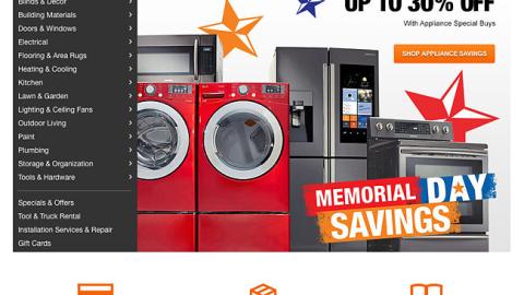 Home Depot 'Memorial Day Savings' Leaderboard Ad