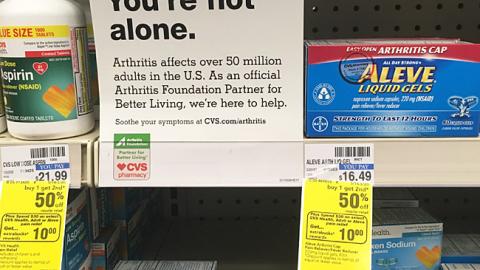 CVS 'Arthritis? You're Not Alone' Shelf Sign