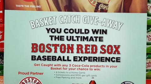 Shaw's Coca-Cola 'Basket Catch Give-Away' Sign