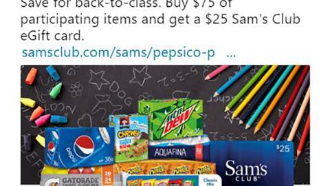 Sam's Club 'Save for Back-to-Class' Twitter Update
