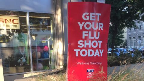 Rite Aid 'Get Your Flu Shot' Outdoor Sign