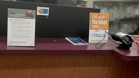 Fry's 'Get Your Flu Shot Now' Counter Card