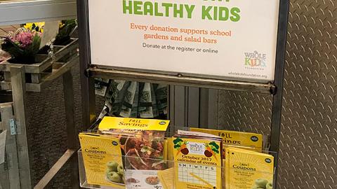 Whole Foods 'Support Healthy Kids' Rack Sign