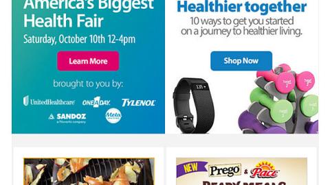 Walmart 'America's Biggest Health Fair' Email
