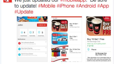 Circle K Midwest 'Mobile App' Twitter Update