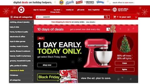 Target '1 Day Early' Leaderboard Ad