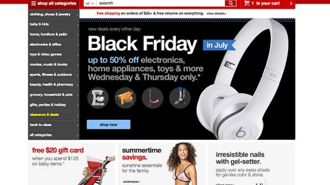Target 'Black Friday in July' Leaderboard Ad