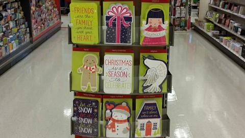 Target Christmas Greeting Card Endcap
