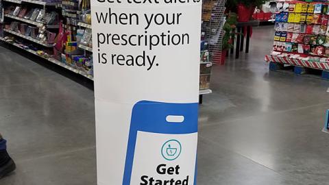 Walmart Pharmacy 'Text Alerts' Standee