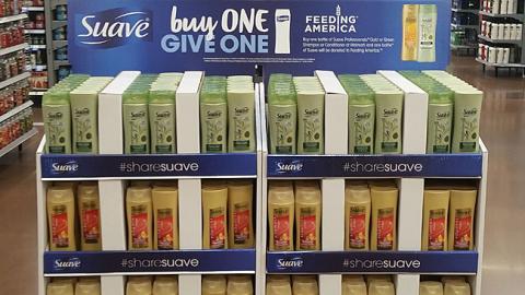 Suave Walmart 'Give One' Pallet Display