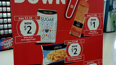 Winn-Dixie 'Prices Down and Staying Down' Standee