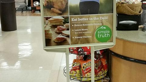 Simple Truth 'Eat Better in the Deli' Stanchion Sign