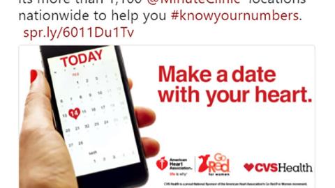 Go Red For Women CVS 'Make A Date' Twitter Update