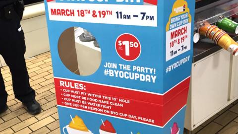 7-Eleven 'Bring Your Own Cup Day' Standee