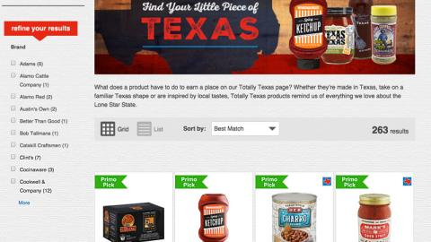 H-E-B 'Totally Texas' Promotional Page
