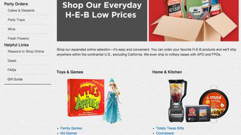 H-E-B 'Online Shopping Guide' Promotional Page