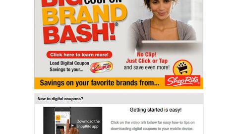 ShopRite 'Big Brand Bash' Email Blast