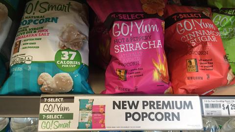 7-Select 'New Premium Popcorn' Shelf Sign