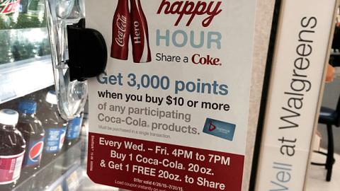 Coca-Cola Walgreens 'Happy Hour' Cooler Sign