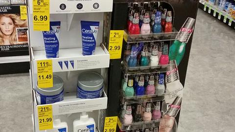 CeraVe and SinfulColors Floorstands