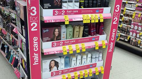 Walgreens Unilever '3 for 2' Hair Care Endcap