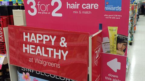 Walgreens '3 for 2' Hair Care Signage