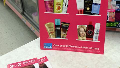 Walgreens '3 for 2' Hair Care Counter Sign