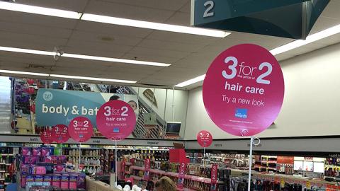 Walgreens '3 for 2' Hair Care Signage