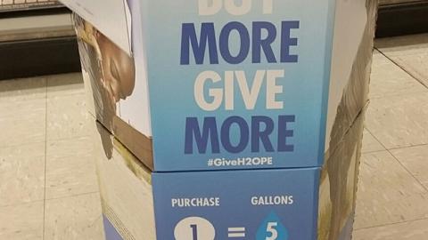 Unilever Walgreens 'Give H2OPE' Dump Bin