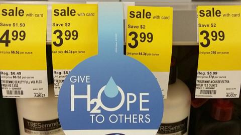 Suave Walgreens 'Give H2OPE to Others' Dangler