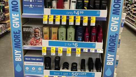 Unilever Walgreens 'Give H2OPE' Endcap