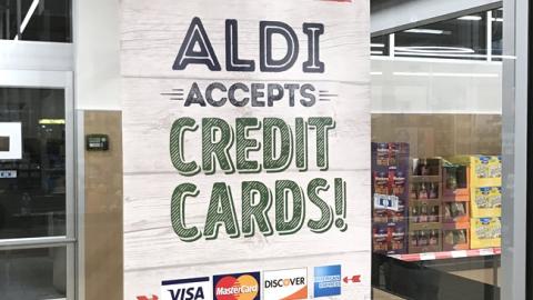 Aldi ‘Accepts Credit Cards’ Window Poster
