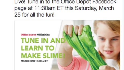 Office Depot ‘Make Slime’ Twitter Update