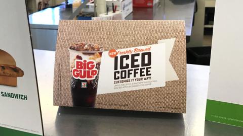 7-Eleven 'Freshly Brewed' Iced Coffee Counter Card