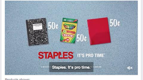 Staples 'Awesome Deals' Facebook Update