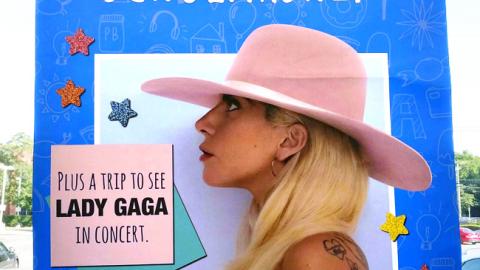 Staples Lady Gaga '$50K Scholarship' Window Poster