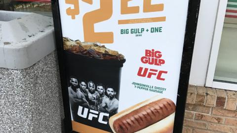 Big Gulp UFC Johnsonville Stanchion Sign