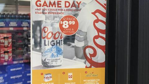 Coors Lite Circle K 'Elevate Game Day' Cooler Cling 
