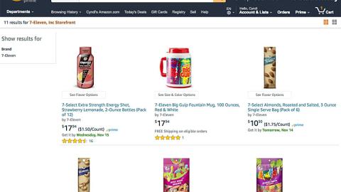 Amazon 7-Eleven E-Commerce Page