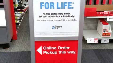 HP 'Print Free for Life' Stanchion Sign
