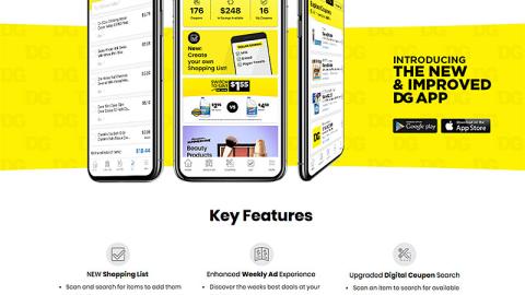 Dollar General 'New & Improved DG App' Promotional Page
