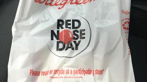 Walgreens 'Red Nose Day' Plastic Bag