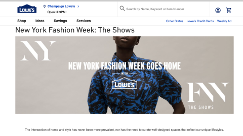 Lowe's New York Fashion Week Page