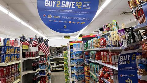 PepsiCo Dollar General 'Buy 2, Save $2' Ceiling Sign