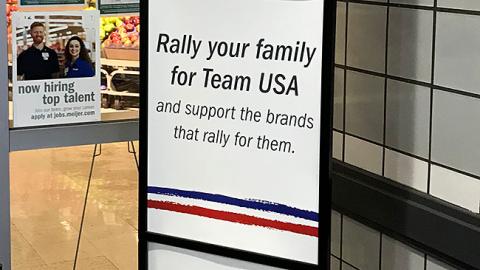Meijer 'There's No Us Without U' Stanchion Sign